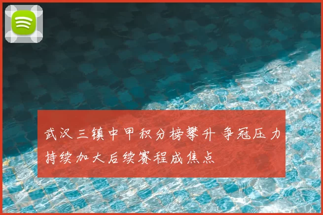 武汉三镇中甲积分榜攀升 争冠压力持续加大后续赛程成焦点